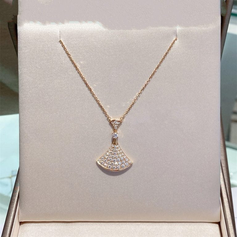 [Pearl Jewelrys]DREAM NECKLACE PINK GOLD FULL DIAMOND