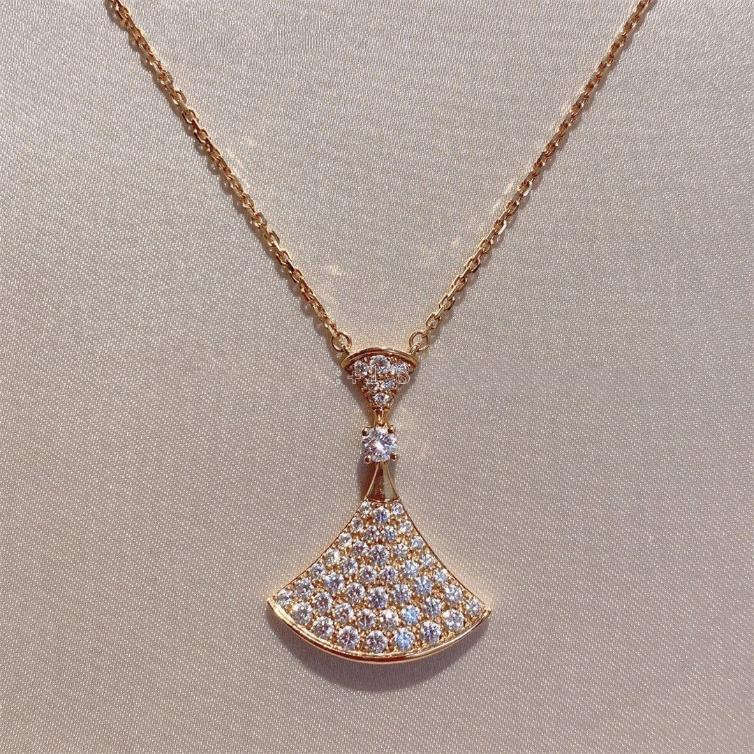 [Pearl Jewelrys]DREAM NECKLACE PINK GOLD FULL DIAMOND