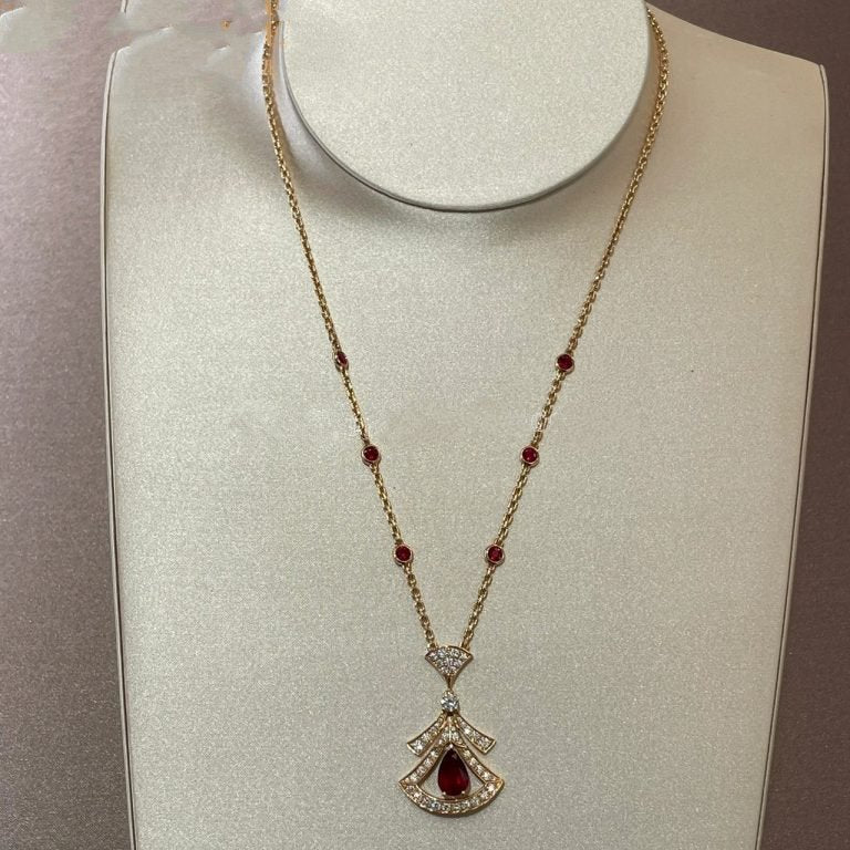 [Pearl Jewelrys]DREAM NECKLACE CARNELIAN DIAMOND PINK GOLD