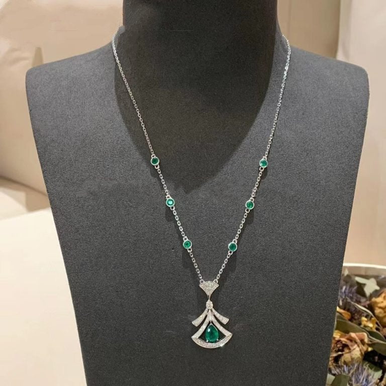 [Pearl Jewelrys]DREAM NECKLACE MALACHITE DIAMOND SILVER