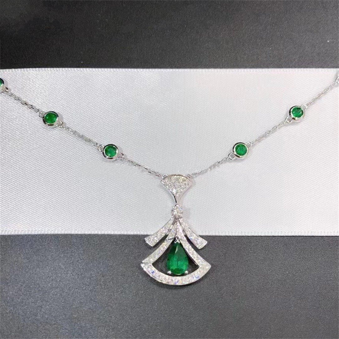 [Pearl Jewelrys]DREAM NECKLACE MALACHITE DIAMOND SILVER