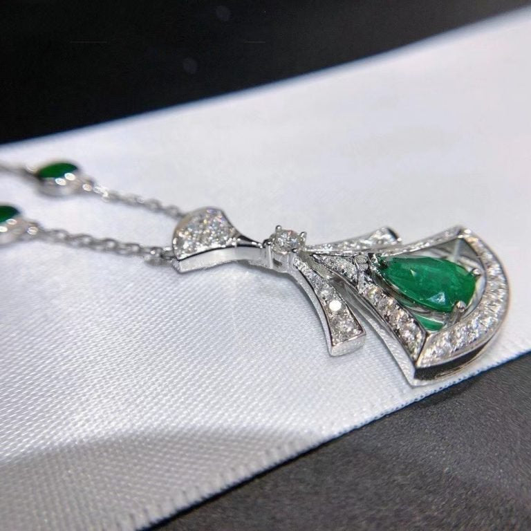 [Pearl Jewelrys]DREAM NECKLACE MALACHITE DIAMOND SILVER