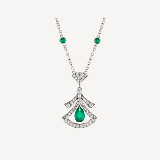 [Pearl Jewelrys]DREAM NECKLACE MALACHITE DIAMOND SILVER