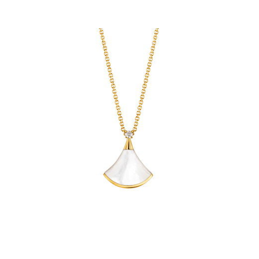 [Pearl Jewelrys]DREAM NECKLACE WHITE MOP GOLD 1 DIAMOND