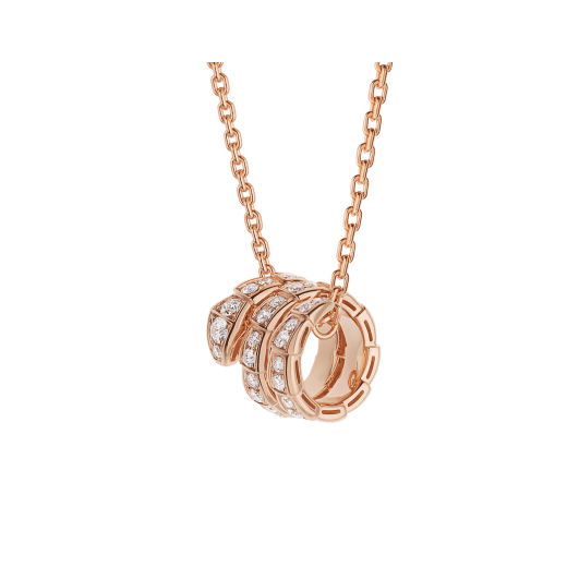 [Pearl Jewelrys]SERPENTI PINK GOLD NECKLACE DOUBLE RING DIAMOND