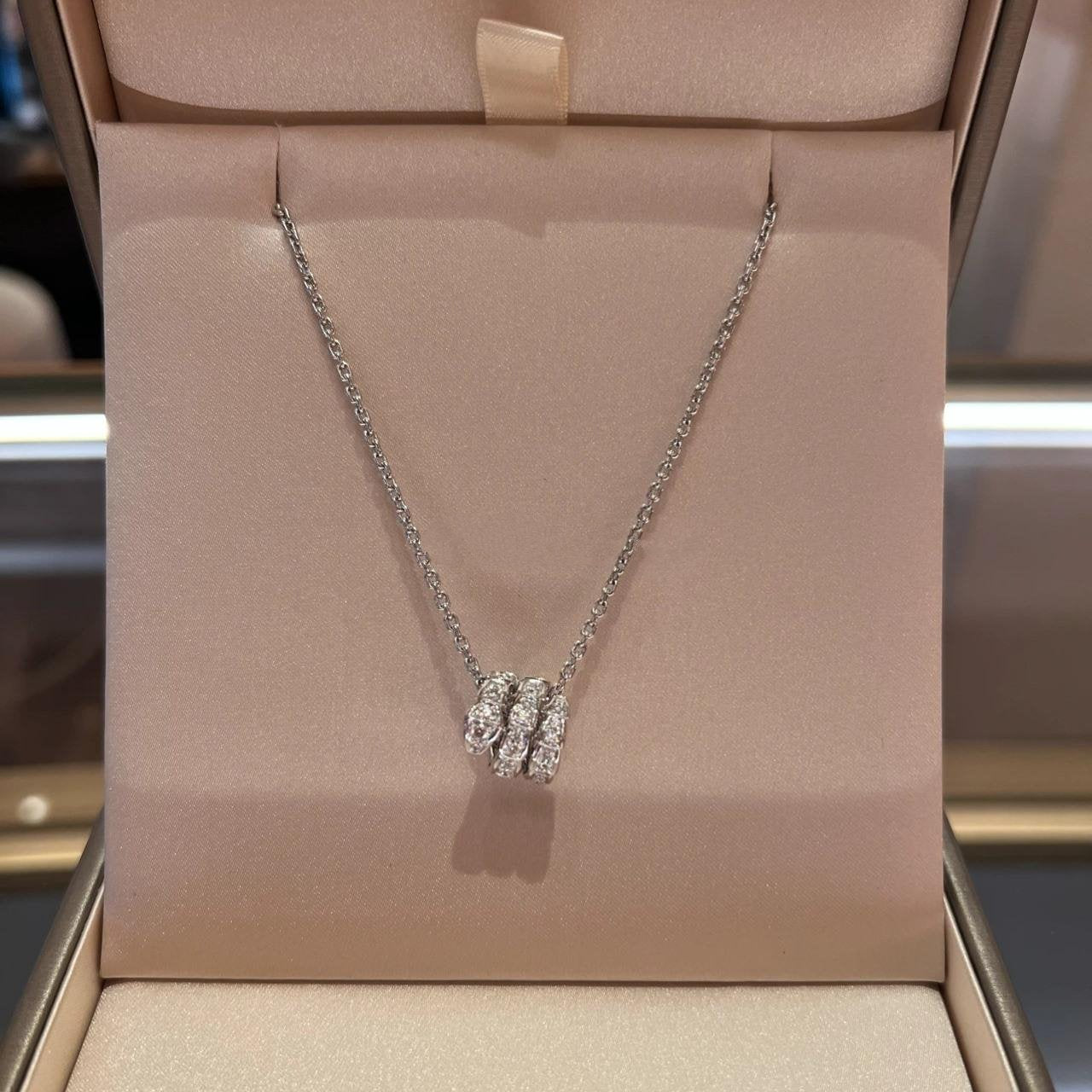 [Pearl Jewelrys]SERPENTI  NECKLACE DOUBLE RING DIAMOND