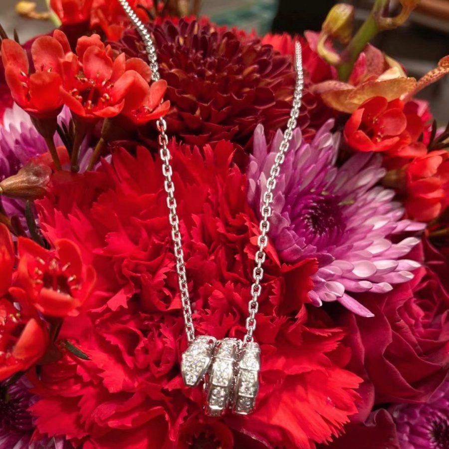 [Pearl Jewelrys]SERPENTI  NECKLACE DOUBLE RING DIAMOND