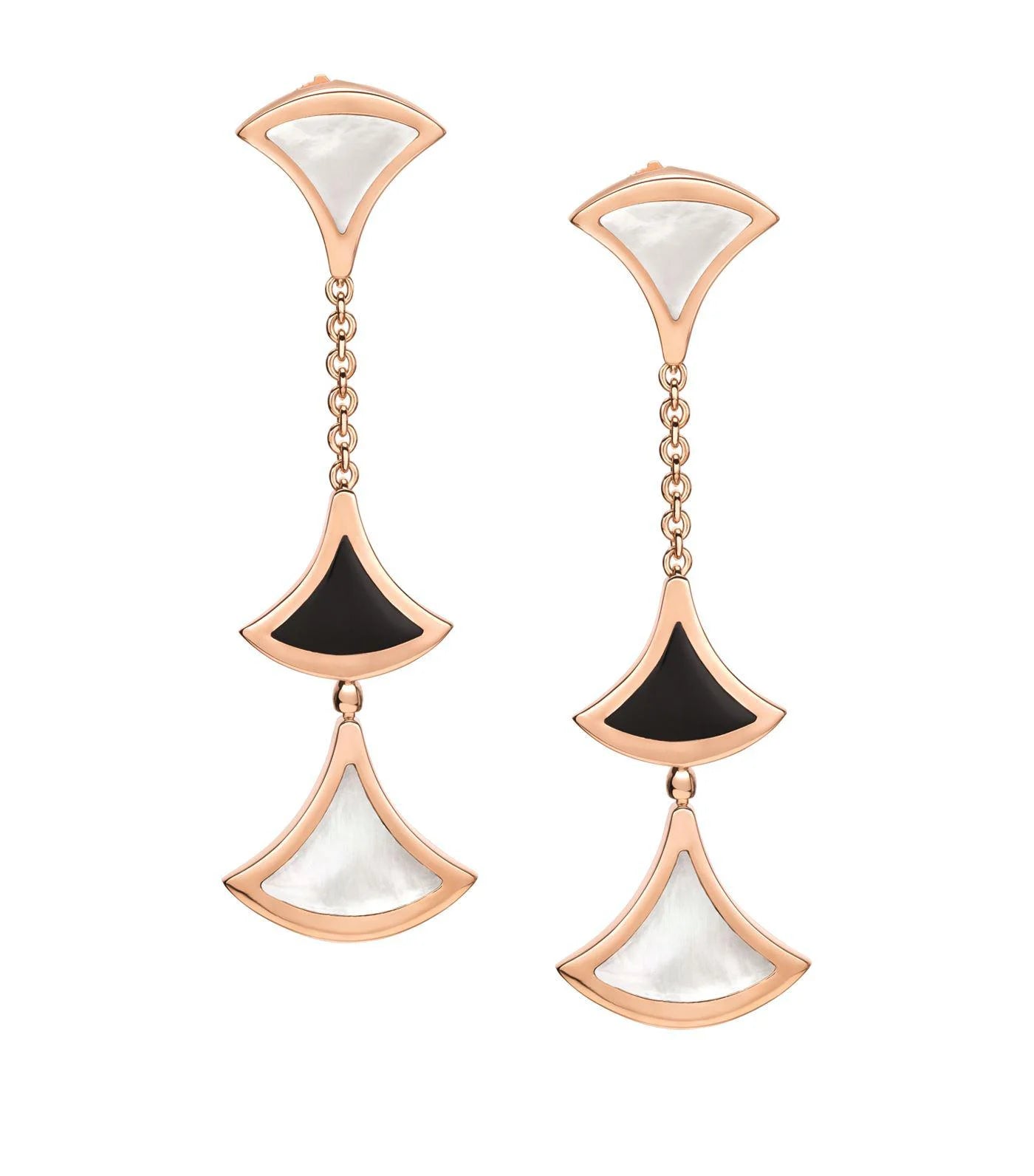 [Pearl Jewelrys]DREAM EARRINGS 3 MOTIFS ONYX MOP PINK GOLD