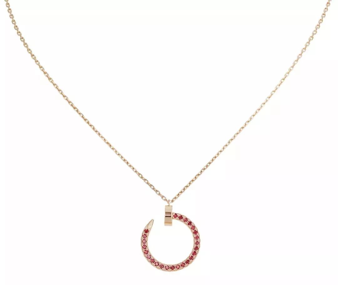 [Pearl Jewelrys]JUSTE NECKLACE GOLD RED DIAMONDS