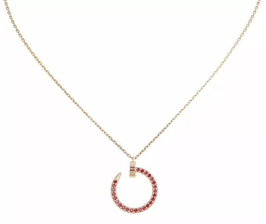[Pearl Jewelrys]JUSTE NECKLACE GOLD RED DIAMONDS