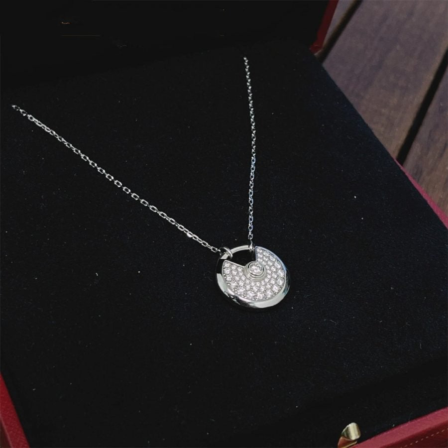 [Pearl Jewelrys]AMULETTE SILVER FULL DIAMOND NECKLACE