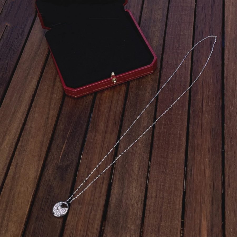 [Pearl Jewelrys]AMULETTE SILVER FULL DIAMOND NECKLACE