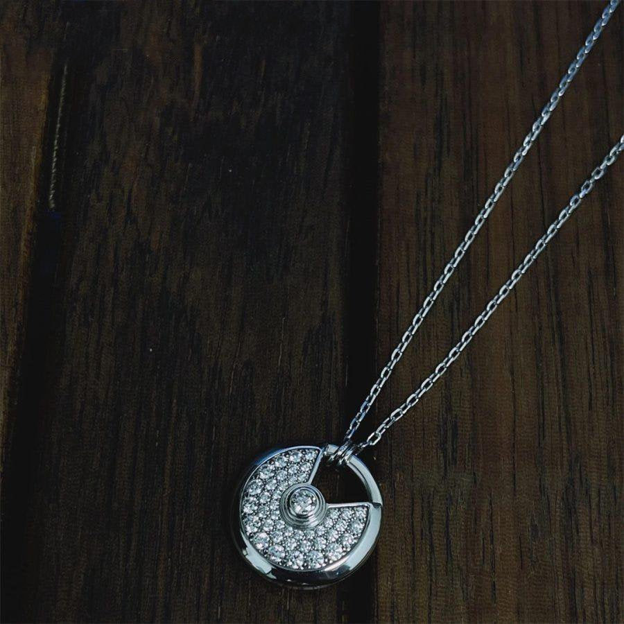 [Pearl Jewelrys]AMULETTE SILVER FULL DIAMOND NECKLACE