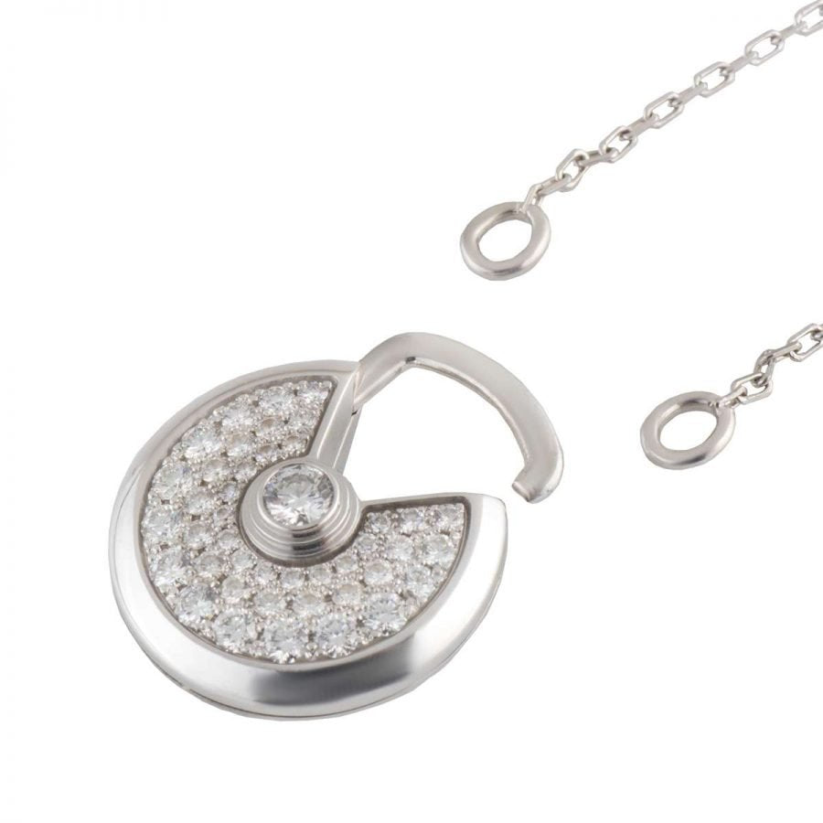 [Pearl Jewelrys]AMULETTE SILVER FULL DIAMOND NECKLACE