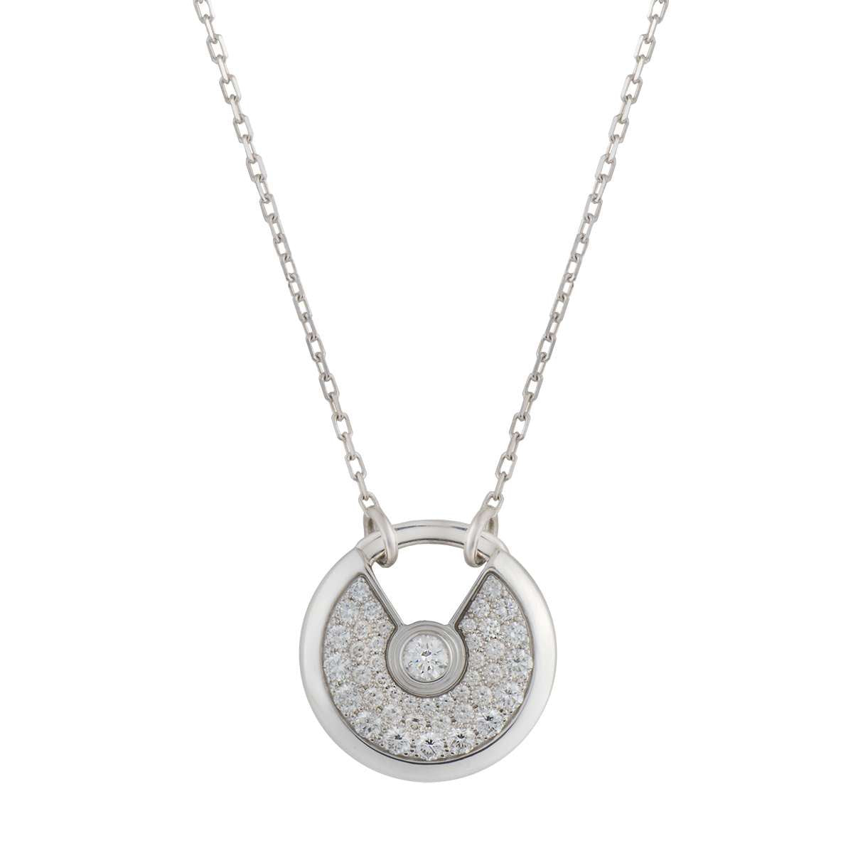 [Pearl Jewelrys]AMULETTE SILVER FULL DIAMOND NECKLACE