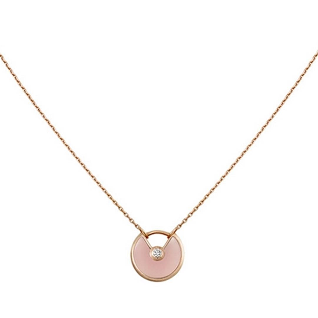 [Pearl Jewelrys]AMULETTE ROSE GOLD PINK MOP NECKLACE