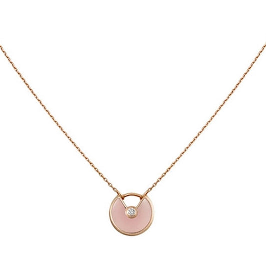 [Pearl Jewelrys]AMULETTE ROSE GOLD PINK MOP NECKLACE