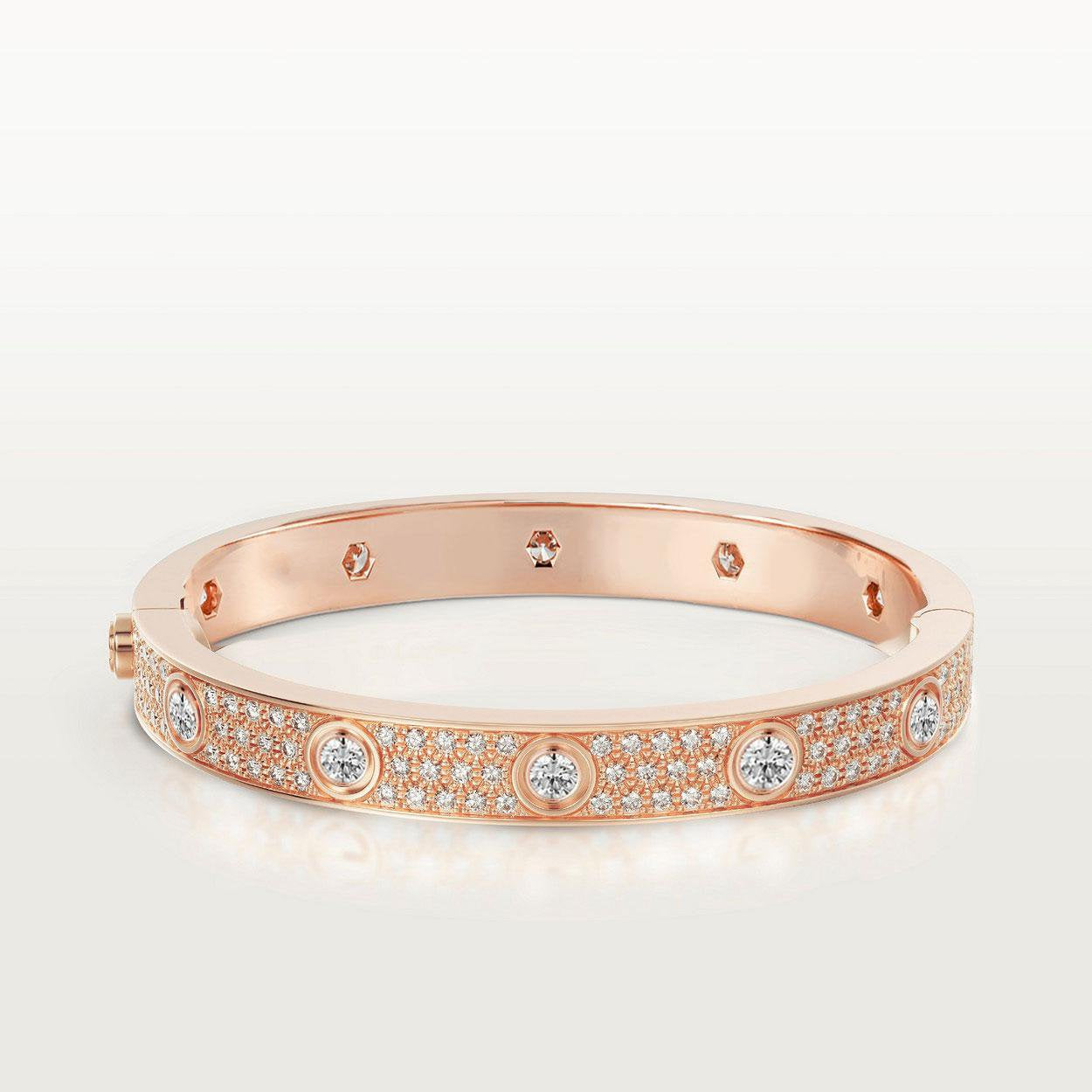 [Pearl Jewelrys]LOVE BRACELET 6.1MM DIAMOND-PAVED 10 BIG DIAMONDS