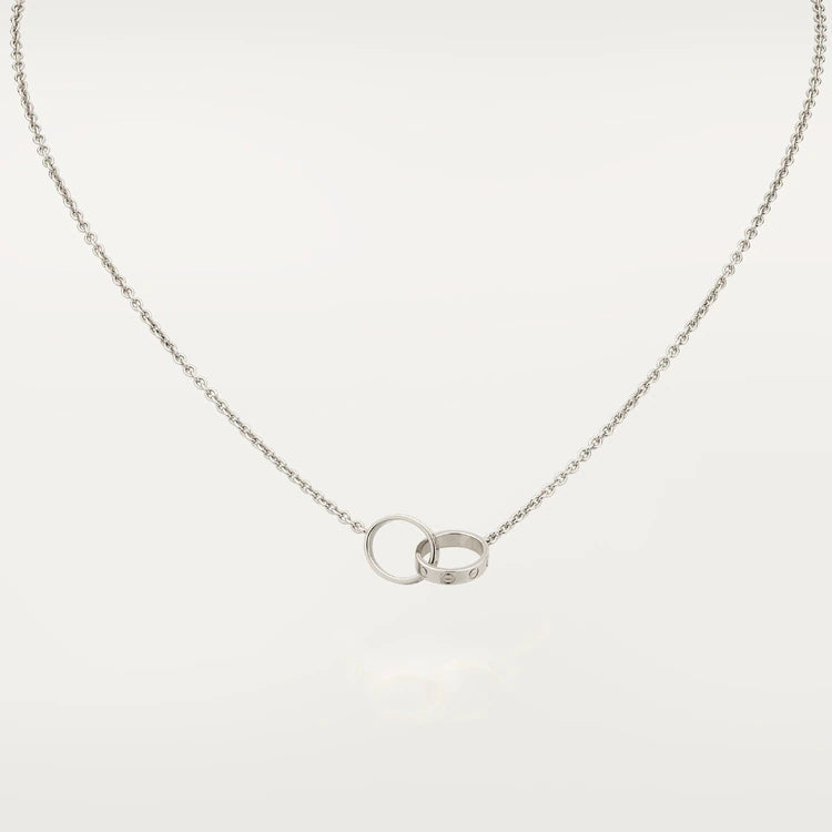 [Pearl Jewelrys]LOVE NECKLACE PINK GOLD AND SILVER