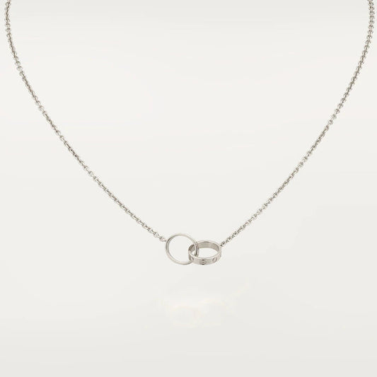 [Pearl Jewelrys]LOVE NECKLACE PINK GOLD AND SILVER