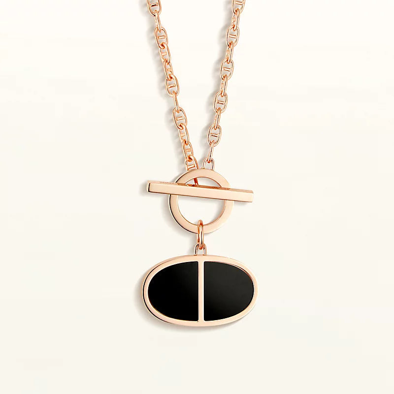 [Pearl Jewelrys]CHAINE VERSO BLACK CERAMIC NECKLACE