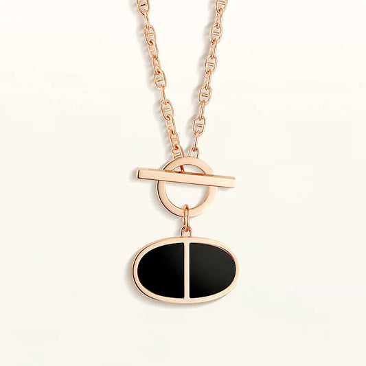 [Pearl Jewelrys]CHAINE VERSO BLACK CERAMIC NECKLACE