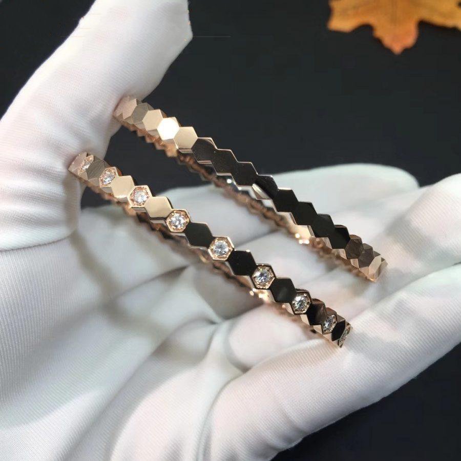 [Pearl Jewelrys]BEE LOVE PINK GOLD DIAMOND BRACELET