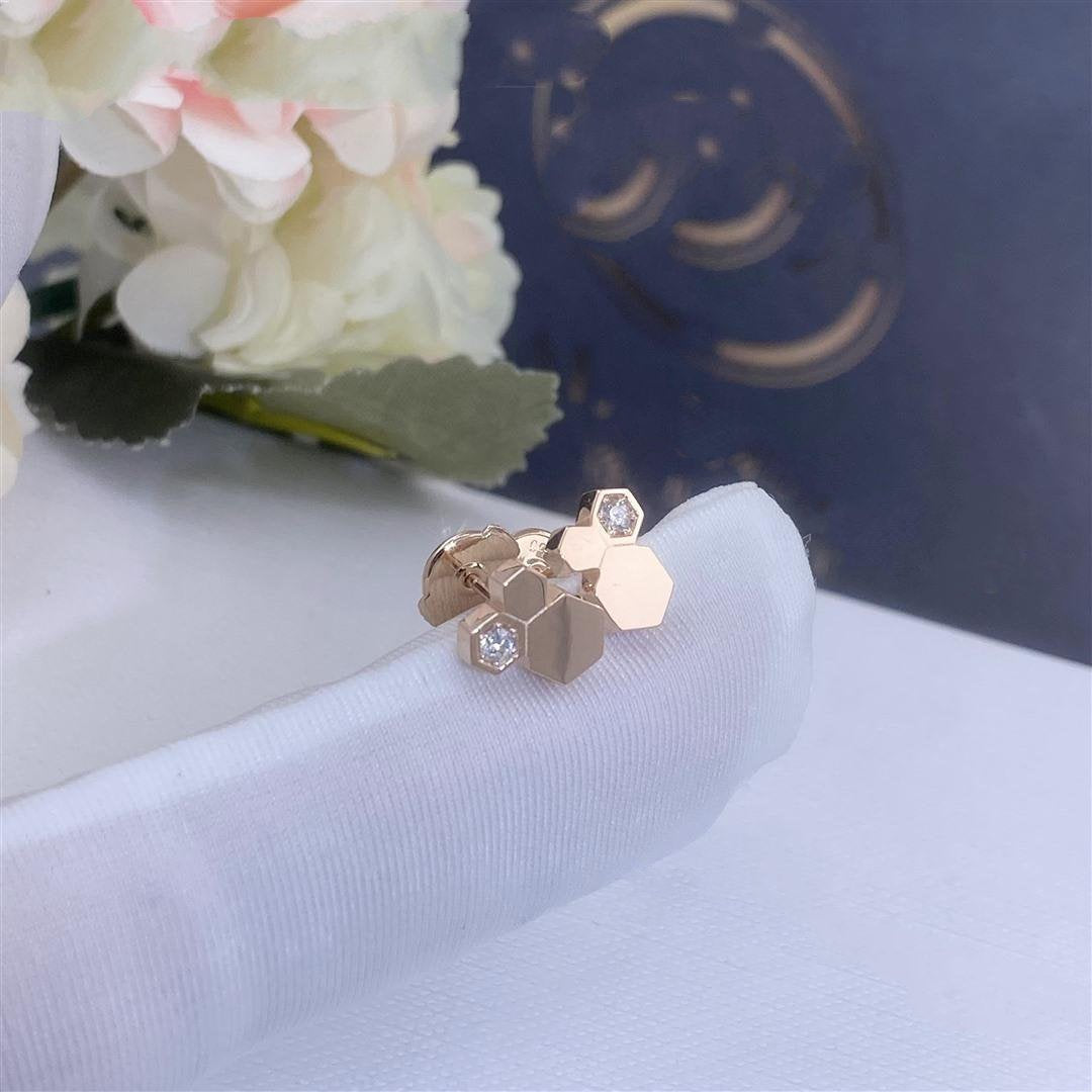 [Pearl Jewelrys]BEE LOVE PINK GOLD DIAMOND EARRINGS