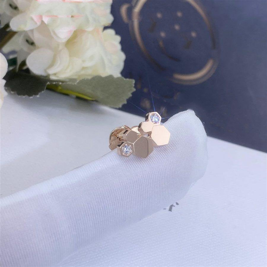 [Pearl Jewelrys]BEE LOVE PINK GOLD DIAMOND EARRINGS