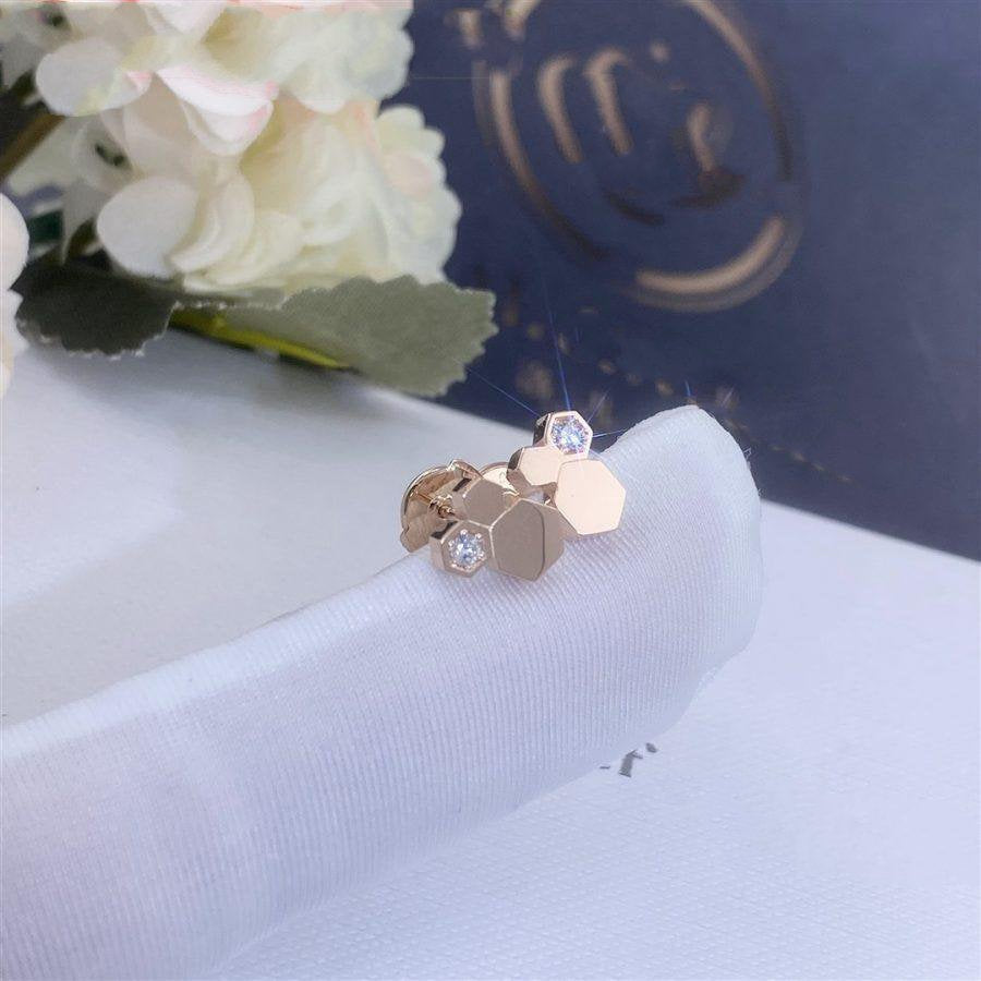 [Pearl Jewelrys]BEE LOVE PINK GOLD DIAMOND EARRINGS