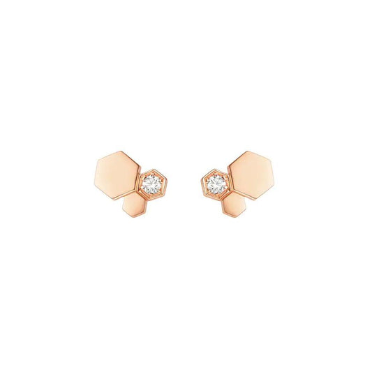 [Pearl Jewelrys]BEE LOVE PINK GOLD DIAMOND EARRINGS