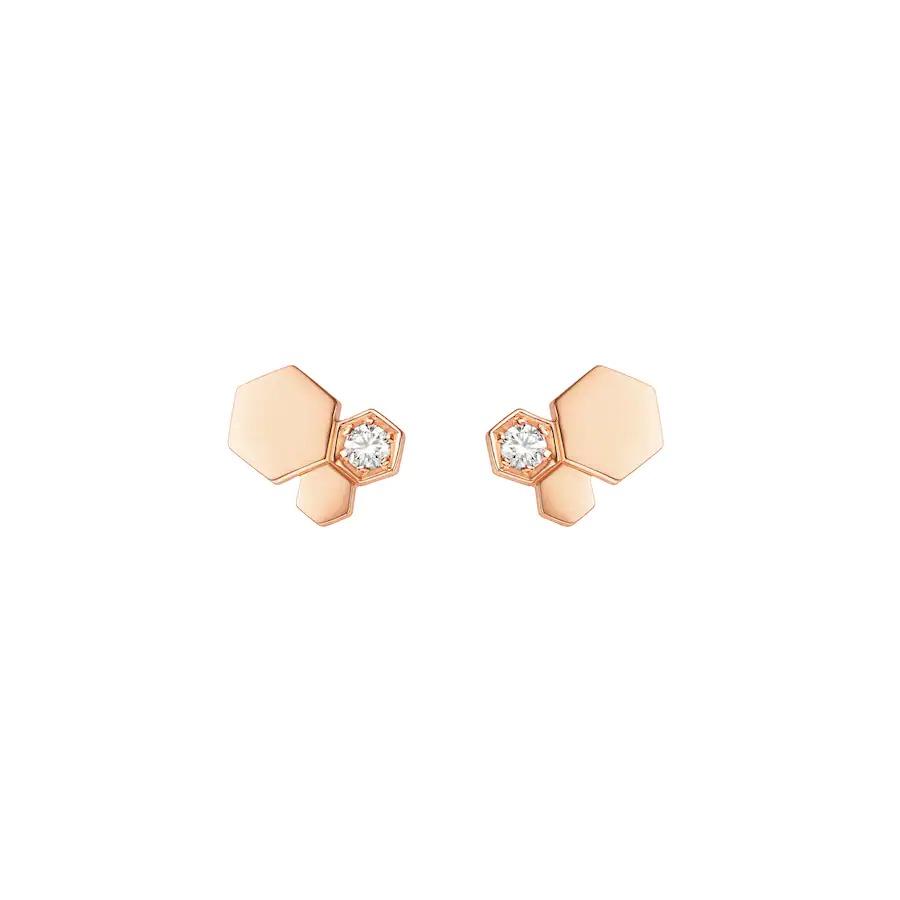 [Pearl Jewelrys]BEE LOVE PINK GOLD DIAMOND EARRINGS