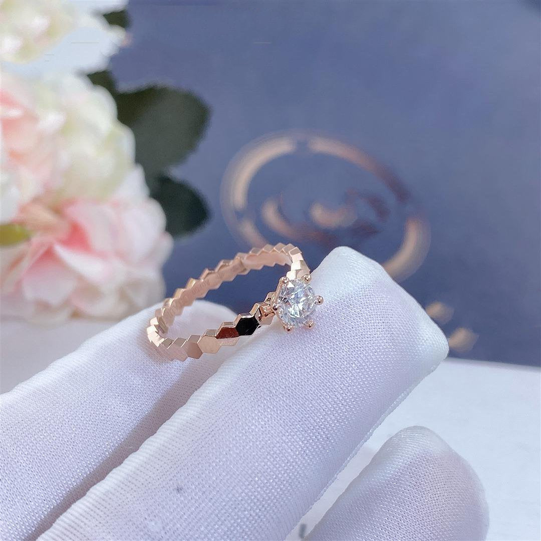 [Pearl Jewelrys]BEE LOVE RING PINK GOLD 1 DIAMOND