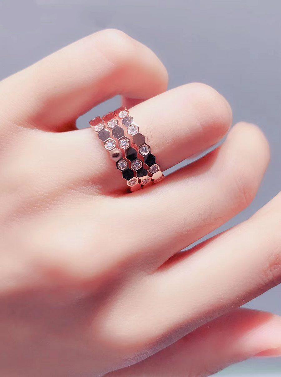 [Pearl Jewelrys]BEE LOVE RING PINK GOLD DIAMOND