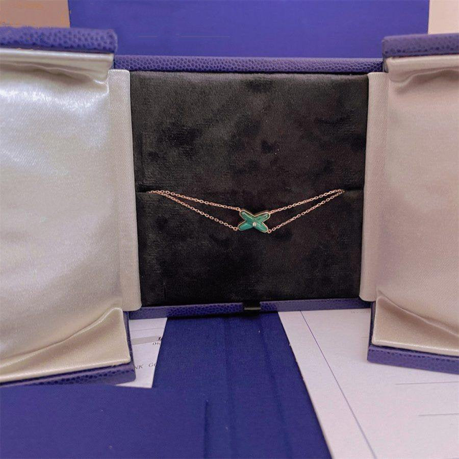 [Pearl Jewelrys]JEUX BRACELET MALACHITE PINK GOLD 1 DIAMOND