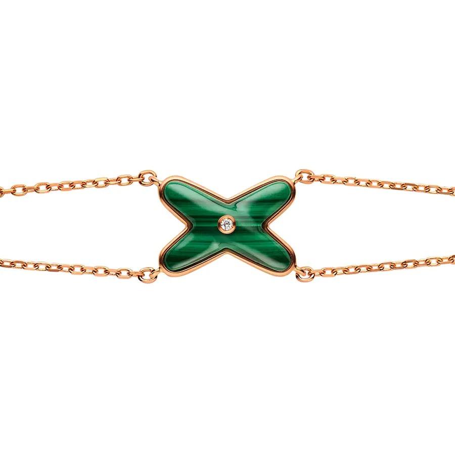 [Pearl Jewelrys]JEUX BRACELET MALACHITE PINK GOLD 1 DIAMOND