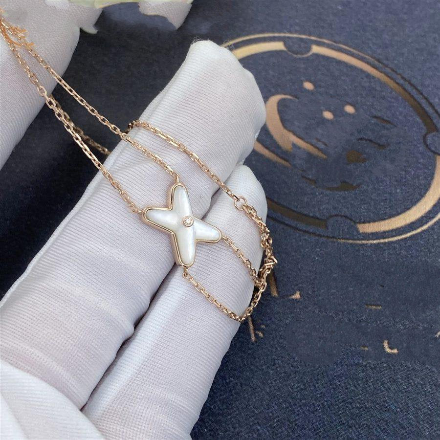 [Pearl Jewelrys]JEUX BRACELET WHITE MOP PINK GOLD 1 DIAMOND