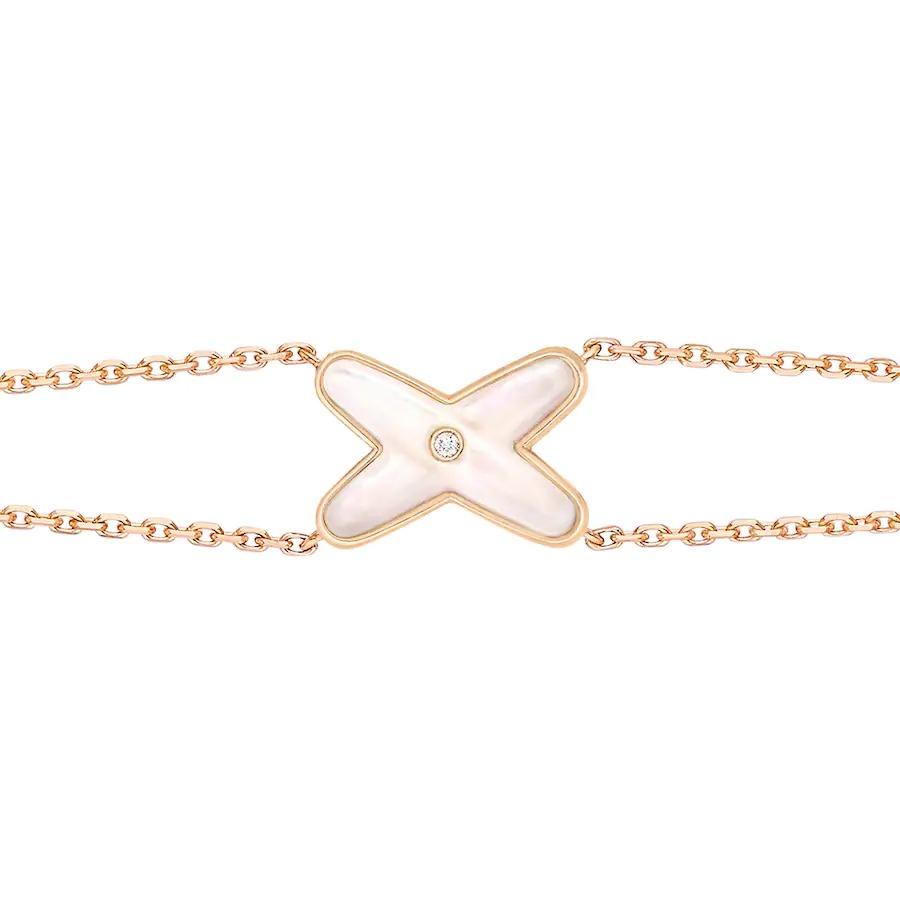 [Pearl Jewelrys]JEUX BRACELET WHITE MOP PINK GOLD 1 DIAMOND