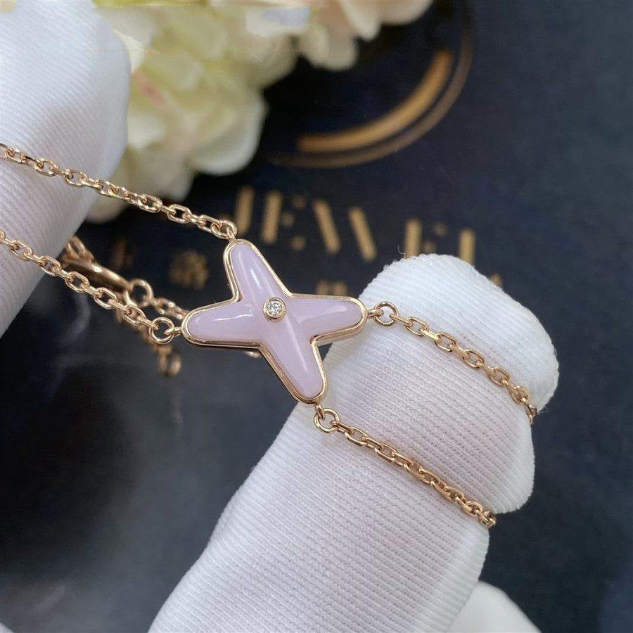 [Pearl Jewelrys]JEUX BRACELET PINK MOP PINK GOLD 1 DIAMOND