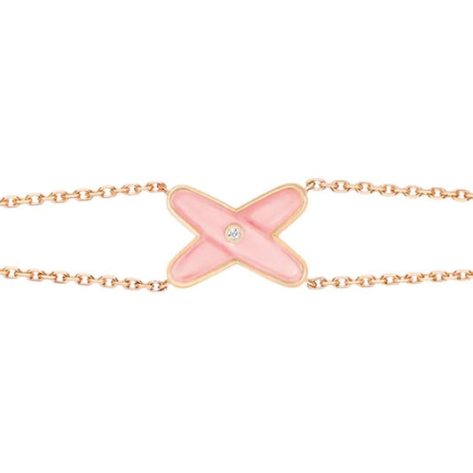 [Pearl Jewelrys]JEUX BRACELET PINK MOP PINK GOLD 1 DIAMOND
