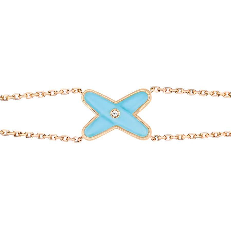 [Pearl Jewelrys]JEUX BRACELET TURQUOISE PINK GOLD 1 DIAMOND