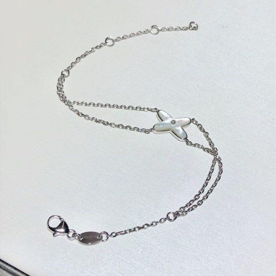 [Pearl Jewelrys]JEUX BRACELET WHITE MOP SILVER 1 DIAMOND