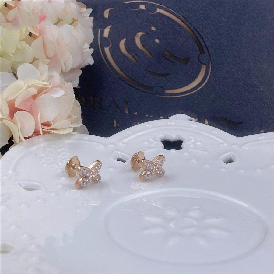 [Pearl Jewelrys]JEUX DE PINK GOLD DIAMOND EARRINGS