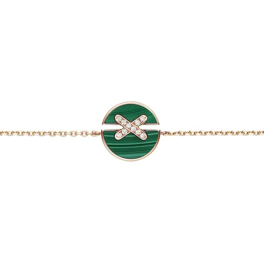 [Pearl Jewelrys]JEUX DE BRACELET MALACHITE PINK GOLD DIAMONDS