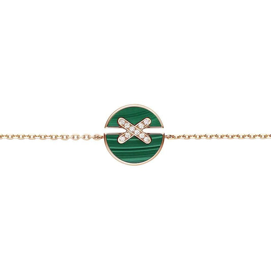 [Pearl Jewelrys]JEUX DE BRACELET MALACHITE PINK GOLD DIAMONDS