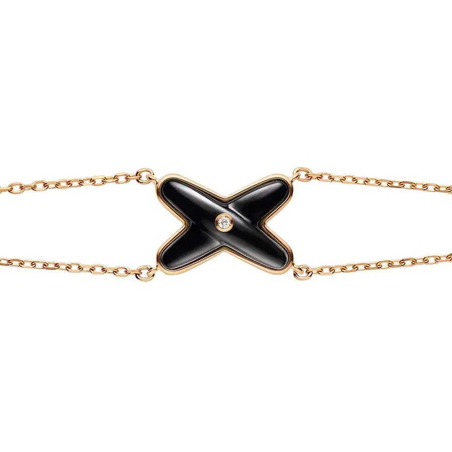 [Pearl Jewelrys]JEUX BRACELET ONYX PINK GOLD 1 DIAMOND