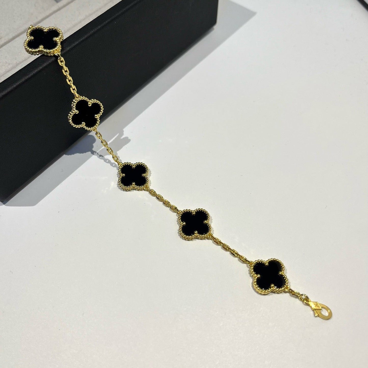 [Pearl Jewelrys]CLOVER  5 MOTIFS BLACK ONYX BRACELET