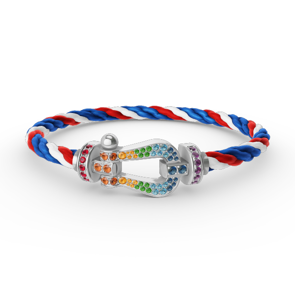 [Pearl Jewelrys]FORC LARGE HORSESHOE  COLORED DIAMOND BRACELET SILVER