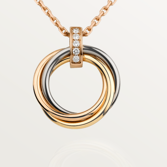 [Pearl Jewelrys]TRINITY NECKLACE GOLD  DIAMONDS