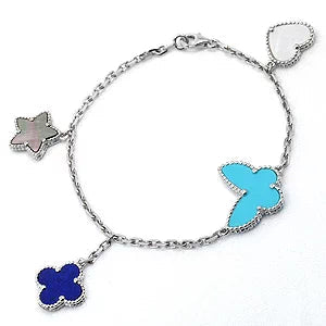 [Pearl Jewelrys]LUCKY SPRING SILVER BRACELET 4 MOTIF
